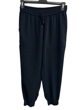 Ann Taylor Small Navy Blue Jogger Pants Elastic Waist Pockets Calmcore Neutral